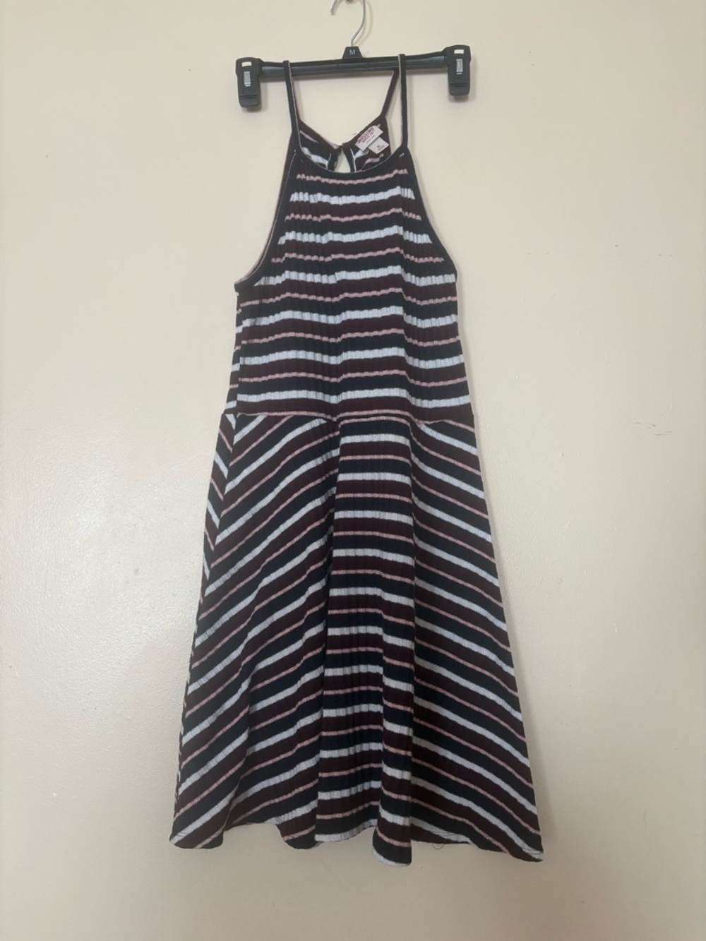 Mossimo Supply Co. Black and White Striped Halter Dress